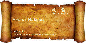 Vrana Mátyás névjegykártya